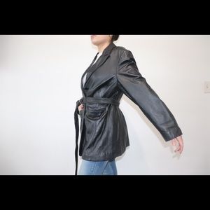 Leather Jacket Midi Rice Length